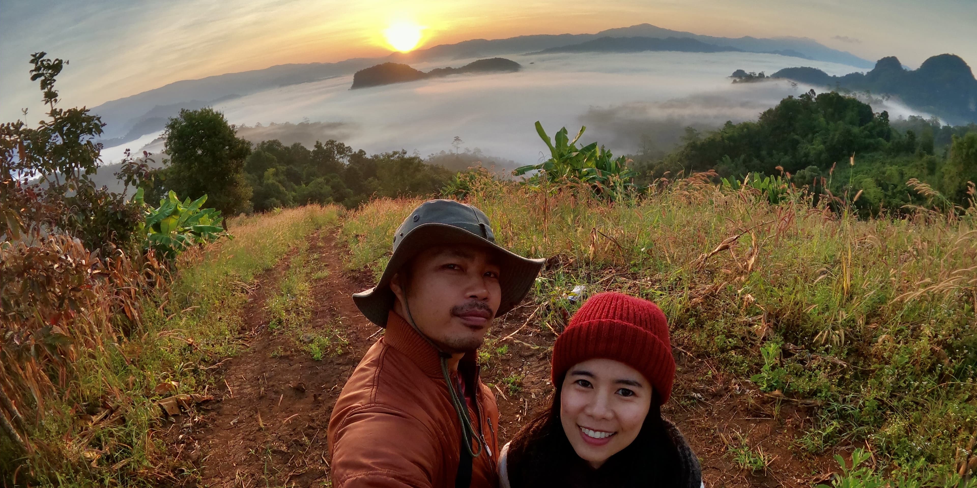 Mountain sunrise in Pang Mapha